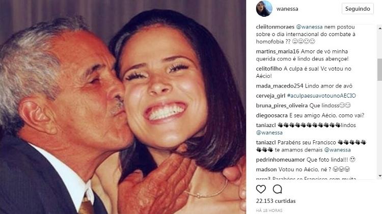 Wanessa é criticada nas redes sociais por ter apoiado Aécio Neves - Reprodução/Instagram/wanessa - Reprodução/Instagram/wanessa