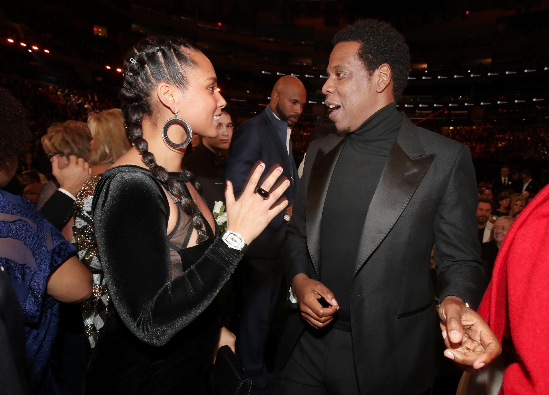 Alicia Keys e Jay-Z nos bastidores do Grammy 2018 - Getty Images
