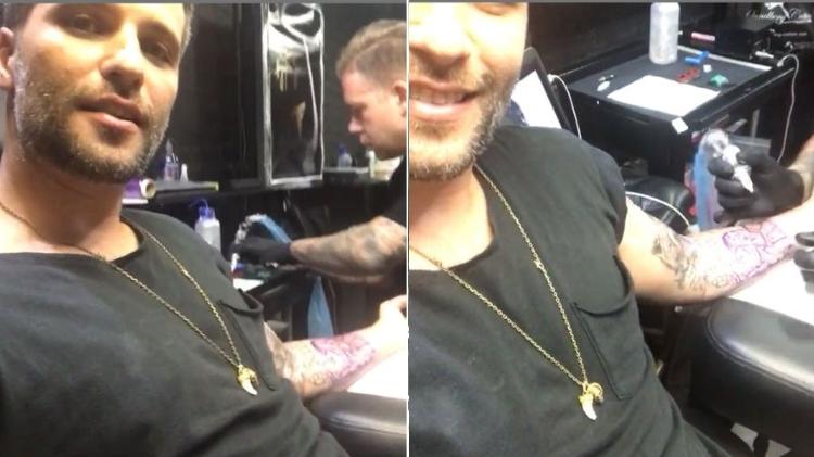 Bruno Gagliasso faz nova tatuagem - Reprodução/Aplicativo Bruno Gagliasso - Reprodução/Aplicativo Bruno Gagliasso