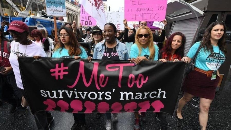 Protesto de mulheres em favor da campanha do #MeToo nos Estados Unidos - Getty Images