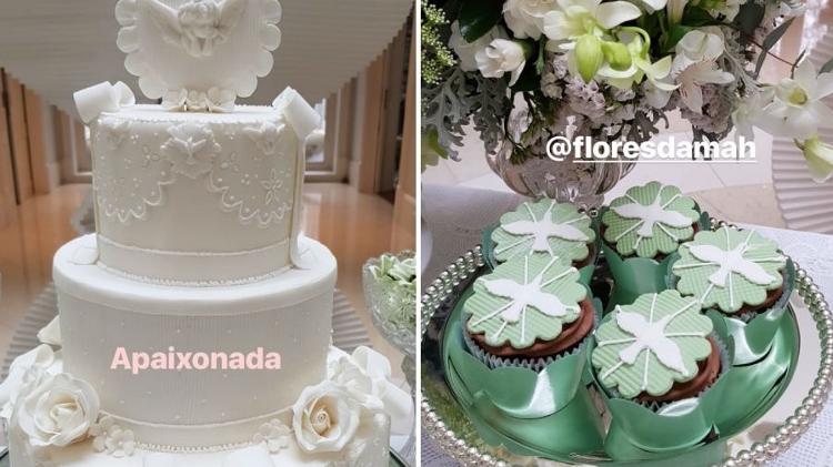 Detalhes da decoração para a comemoração do batismo de Manuela, filha de Eliana - Reprodução/Instagram - Reprodução/Instagram
