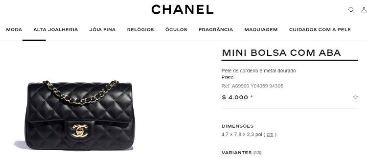 Bolsa Chanel - Reprodução/Chanel - Reprodução/Chanel