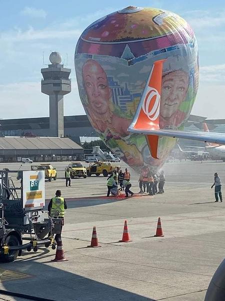 Hoje pela manhã como vemos nas fotos um balão colocou em risco a segurança do Aeroporto de Guarulhos - Facebook