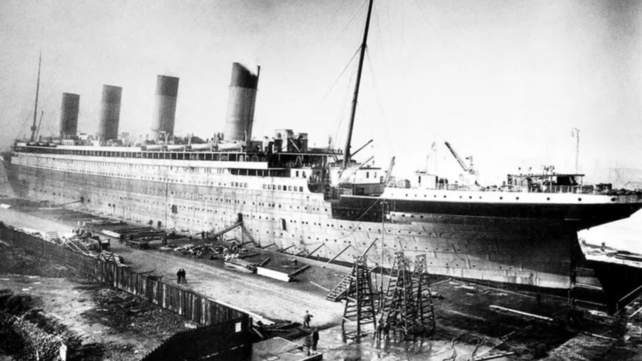 Titanic no estaleiro em Belfast, Irlanda do Norte - Getty Images