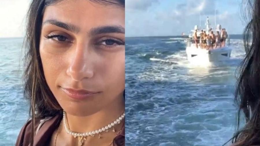 Mia Khalifa se assustou com perseguição durante um passeio de iate com amiga em Miami - Reprodução/Instagram