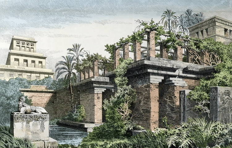 'Jardins Suspensos da Babilônia', obra de 1886 de Ferdinand Knab