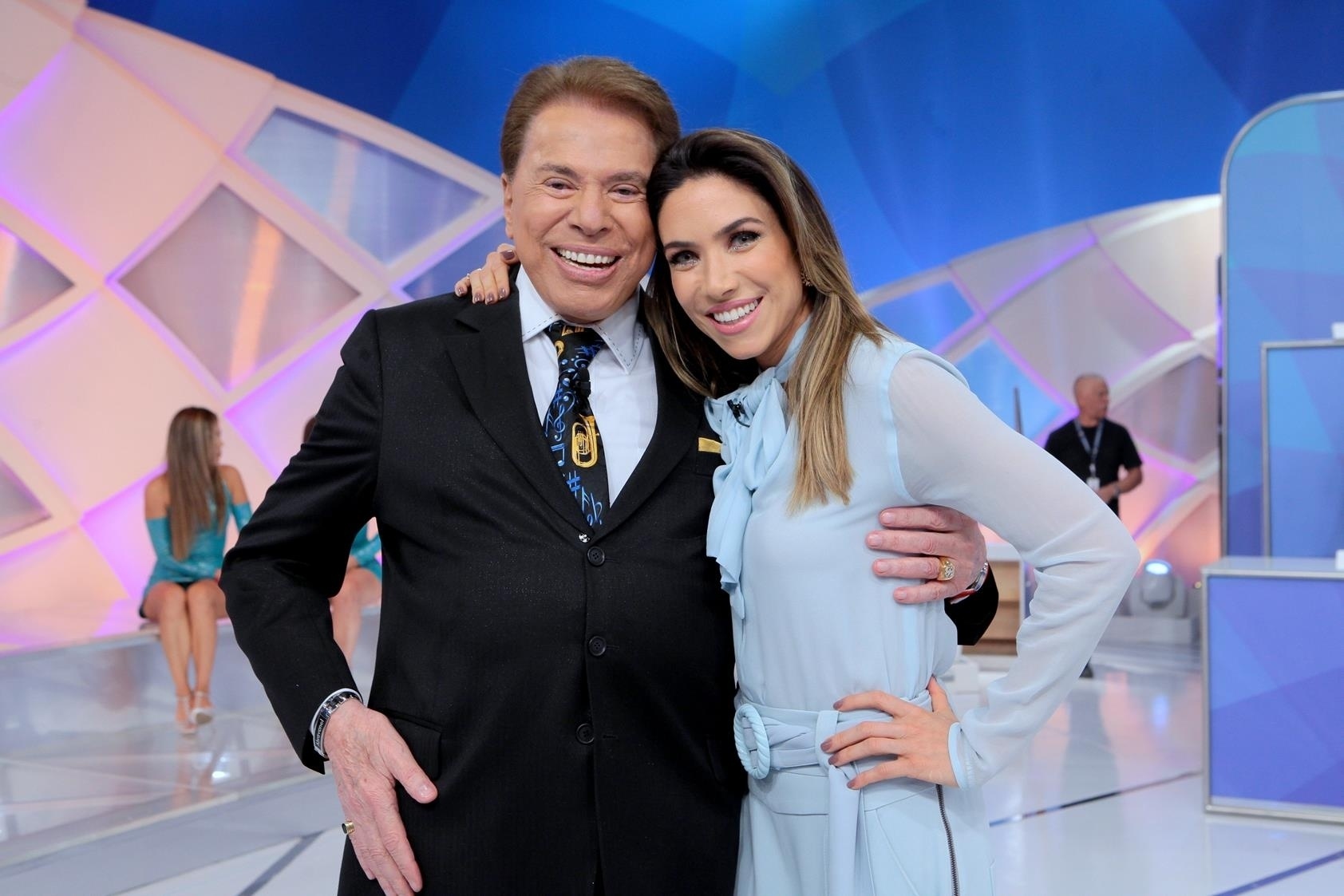 Silvio Santos troca de lugar com a filha Patricia no "Jogo dos Pontinhos", quadro de seu programa que vai ao ar neste domingo (15), no SBT - Lourival Ribeiro/SBT