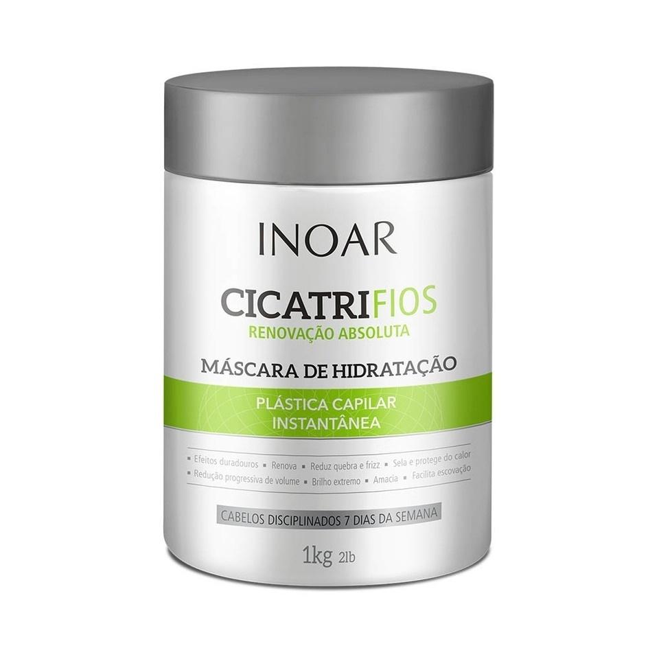 Máscara Cicatrifios 1kg: plástica capilar para renovação da fibra. R$ 30, Inoar, inoar.com - Divulgação