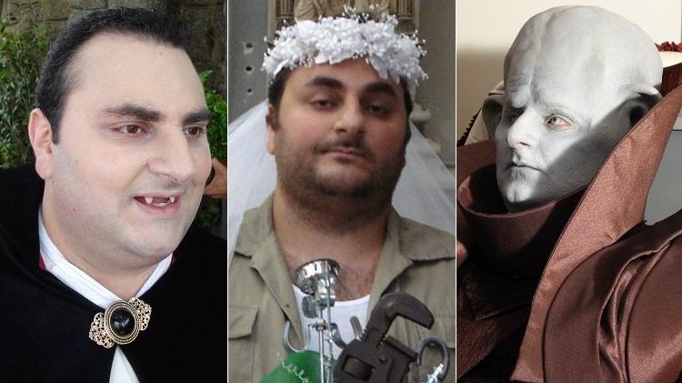 Liéser Touma já foi vampiro, "encanador-noiva" e ET em comerciais - Montagem/UOL/Arquivo pessoal - Montagem/UOL/Arquivo pessoal