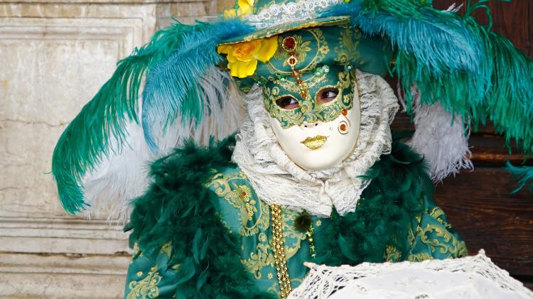 Fantasia do Carnaval de Veneza, na Itália - federicoriz/Getty Images/iStockphoto - federicoriz/Getty Images/iStockphoto