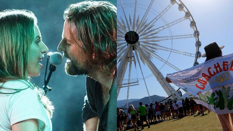 Montagem de Nasce Uma Estrela - Divulgação - Getty Images - Divulgação - Getty Images