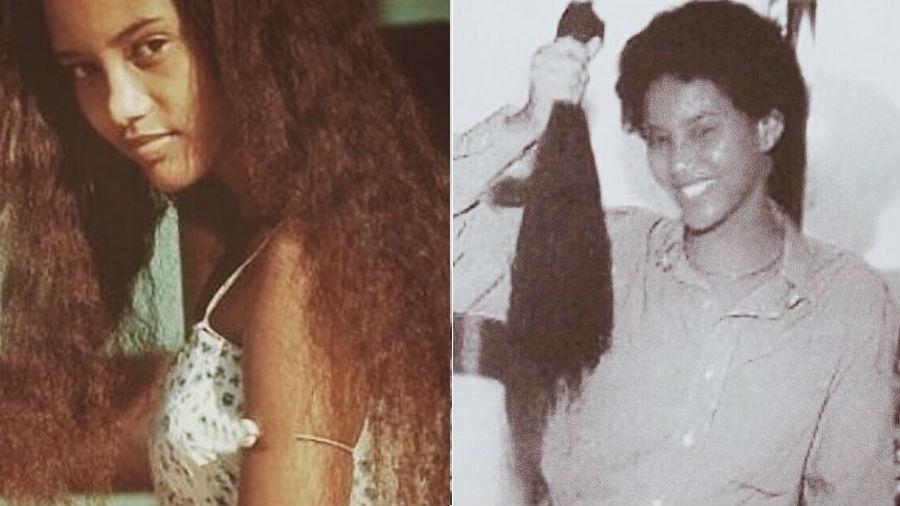 Taís Araujo antes e depois de cortar o cabelo para Xica da Silva em 1996 - Reprodução/Instagram