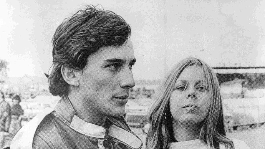 Ayrton Senna acompanhado de Lilian Vasconcellos na Inglaterra, em 1981