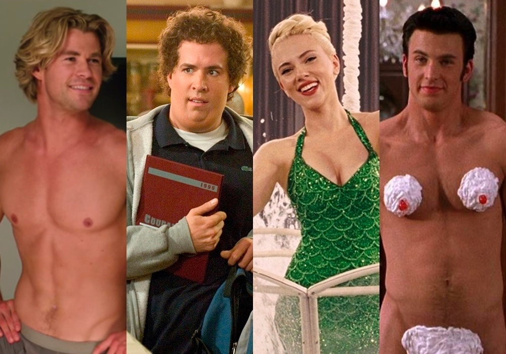 Cenas dos filmes "Férias Frustradas" (2015), de John Francis Daley e Jonathan Goldstein, "Apenas Amigos" (2005), de Roger Kumble, "Ave, César!" (2016), de Ethan Coen e Joel Coen e ?Não É Mais um Besteirol Americano? (2001), de Joel Gallen - Montagem/Reprodução