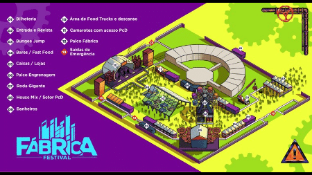 Mapa do Fábrica Festival - Reprodução
