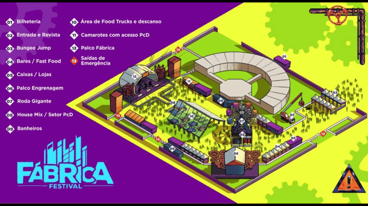 Mapa do Fábrica Festival - Reprodução - Reprodução