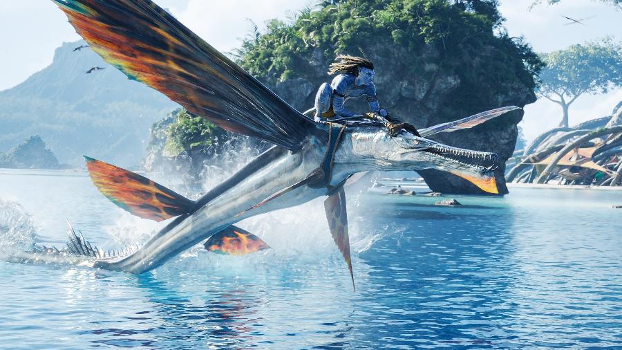 Jake Sully (Sam Worthington) em "Avatar: O Caminho da Água" - 20th Century Studios/Divulgação