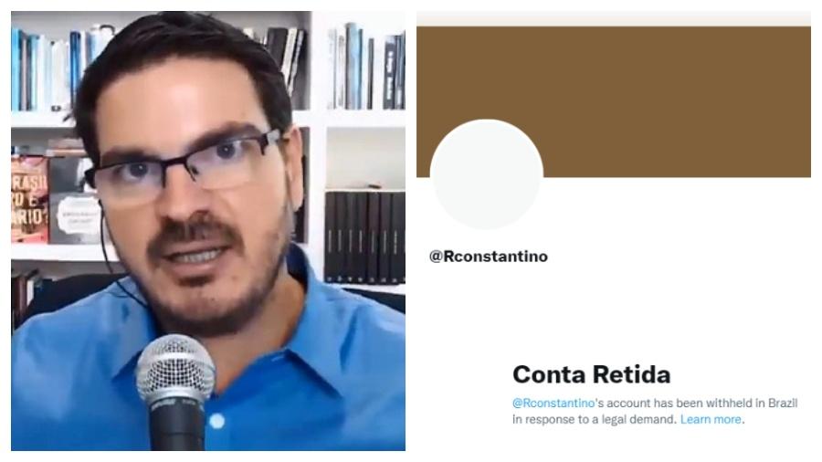 Perfil de Rodrigo Constantino foi suspenso por decisão judicial - Reprodução