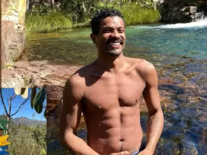 Samuel de Assis incendeia web com fotos de sunga branca: 'Vem, verão!'