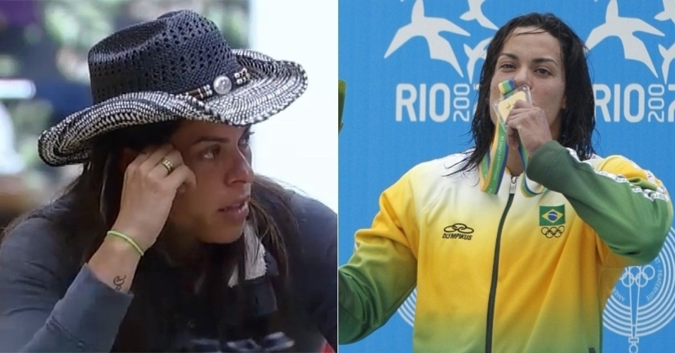 Rebeca Gusmão em a Fazenda e Quando competia - Reprodução/Record/AP