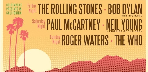 Anúncio oficial do Desert Trip, festival que vai reunir lendas do rock na Califórnia - Divulgação