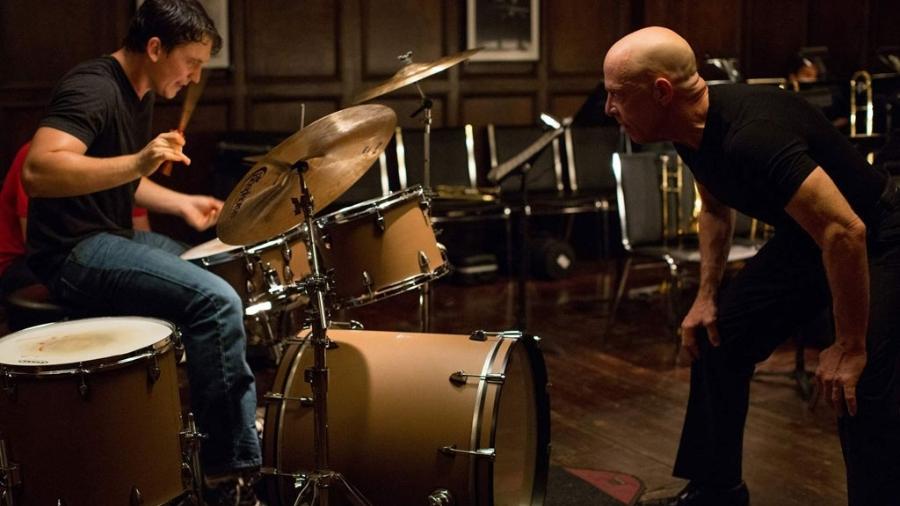 Miles Teller (à esquerda) e J.K. Simmons em cena de "Whiplash: Em Busca da Perfeição" (2014)