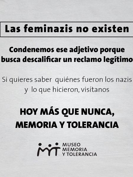 Campanha de museu mexicano contra termo pejorativo utilizado contra feministas - Reprodução