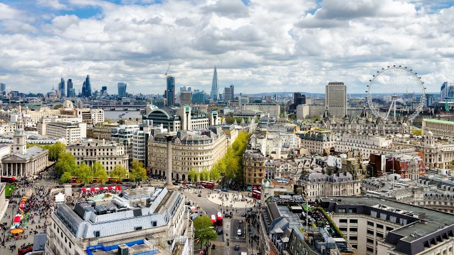 Panorama do horizonte de Londres, a capital da Inglaterra