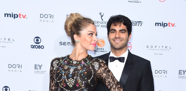 Grazi Massafera com o Patrick Bulus no Emmy, em Nova York - Michael Loccisano/Getty Images - Michael Loccisano/Getty Images