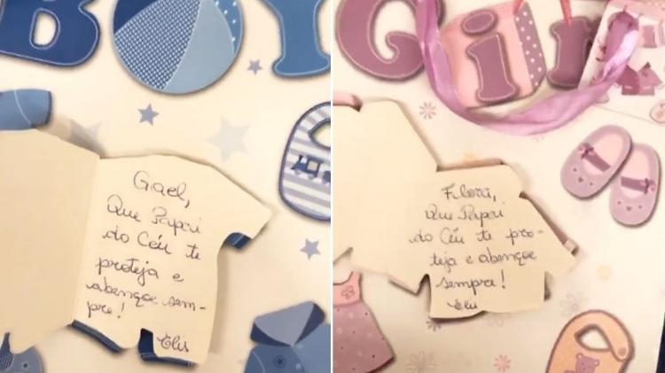 Cartões dos presentes dados por fãs - Reprodução/Instagram - Reprodução/Instagram