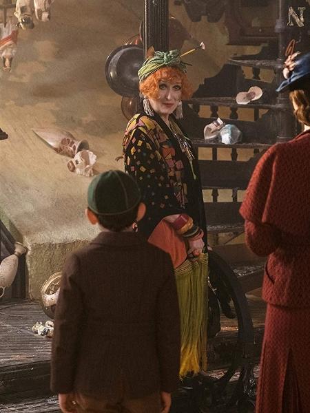 Meryl Streep como Topsy em "O Retorno de Mary Poppins" - Divulgação/IMDb