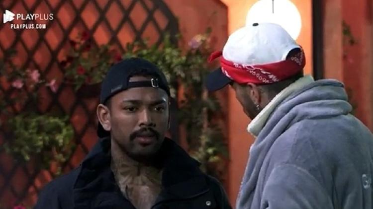 A Fazenda 2021: Nego do Borel e Gui Araujo tentam se acertar - Reprodução/Playplus - Reprodução/Playplus