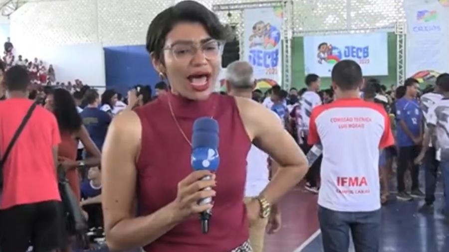A repórter Soyara Almeida viralizou após dar bronca em criança A repórter Soyara Almeida viralizou após dar bronca em criança