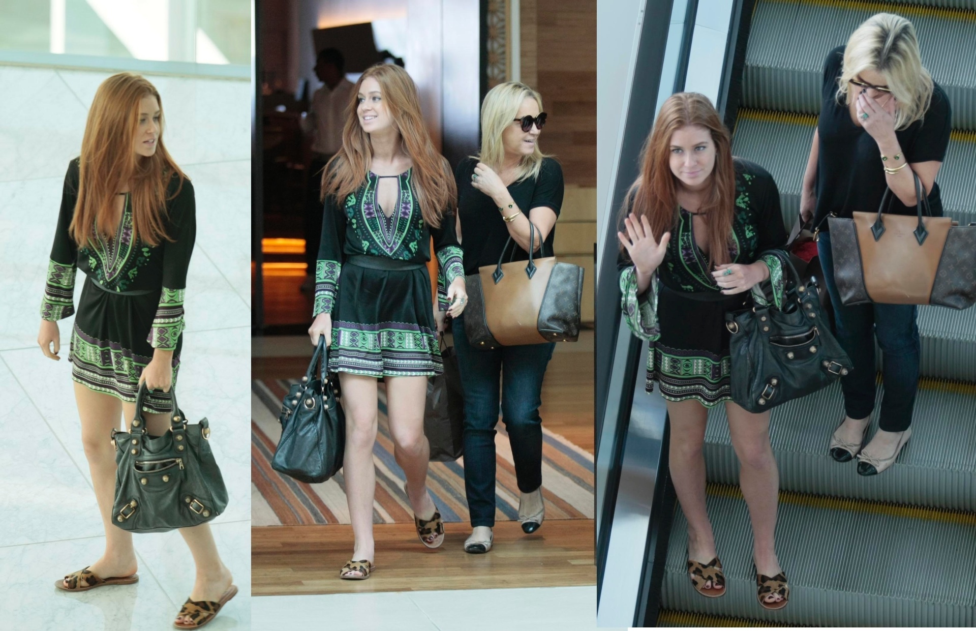 23.set.2015- De vestido decotado, Marina Ruy Barbosa almoça com a mãe em shopping da Barra da Tijuca, zona oeste do Rio. A atriz será protagonista da próxima novela das sete, "Totalmente Demais" - Johnson Parraguez/Foto RioNews