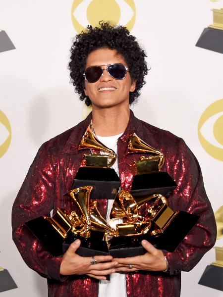 Bruno Mars, o grande vencedor da noite da 60ª edição do Grammy - Getty Images