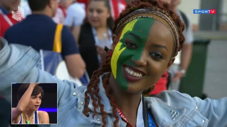 Nanda Costa comemora ao ver "gatas" da Copa no programa "Zona Mista", do SporTV - Reprodução/SporTV - Reprodução/SporTV
