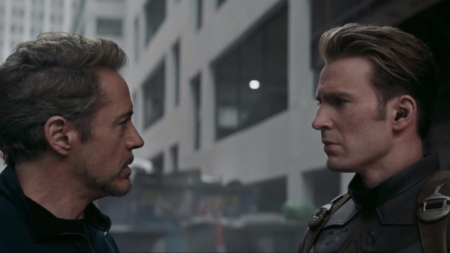 Tony Stark e Capitão América em "Vingadores: Ultimato" - Reprodução/YouTube