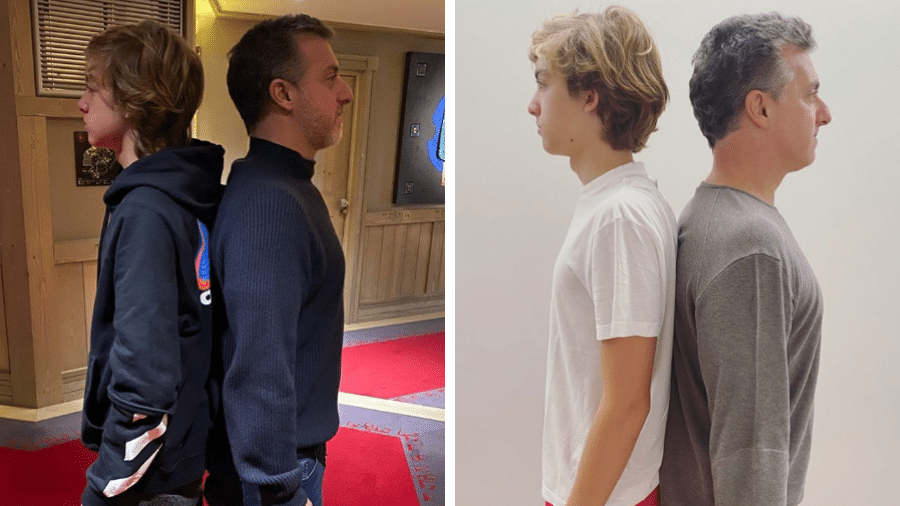 Huck registrou evolução da altura do primogênito, Joaquim. Segunda foto foi tirada ontem  - Reprodução/Instagram/@lucianohuck