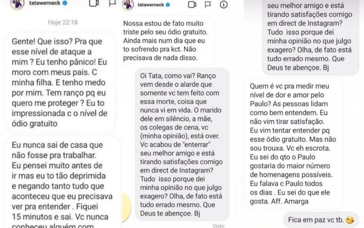 Tatá Werneck manda direct para internauta que a criticou - Reprodução/Instagram - Reprodução/Instagram