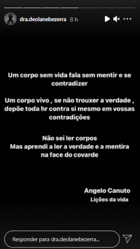 Story de Deolane Bezerra, viúva de MC Kevin - Reprodução/Instagram - Reprodução/Instagram