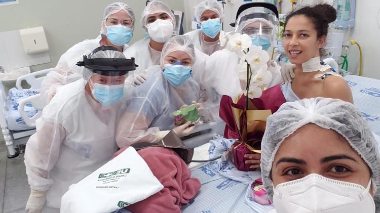 Equipe que acompanhou Dijane no Hospital de Emergência, em Arapiraca - Arquivo pessoal - Arquivo pessoal