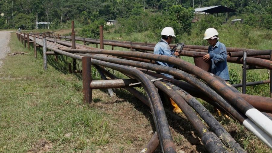 Extração de petróleo no Parque Nacional Yasuní, na Amazônia equatoriana