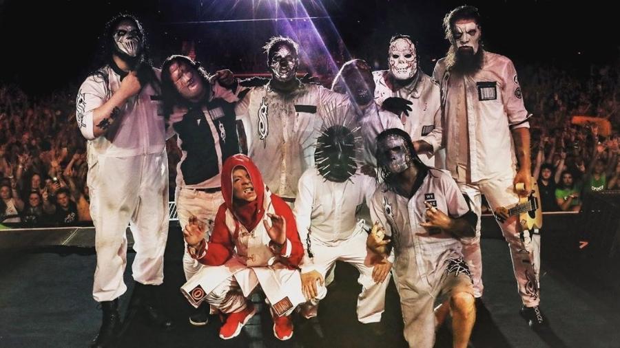 A banda Slipknot após show em Iowa - Reprodução/Instagram