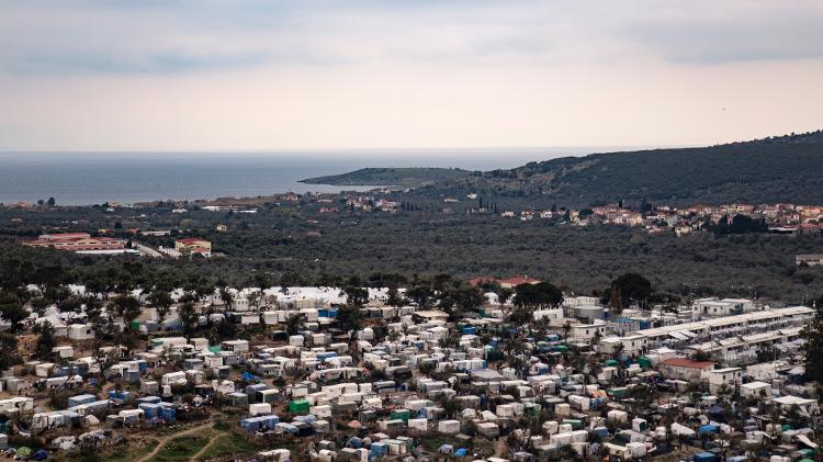 Campo de refugiados de Moria, en la isla griega de Lesbos, en el mar Egeo - André Naddeo
