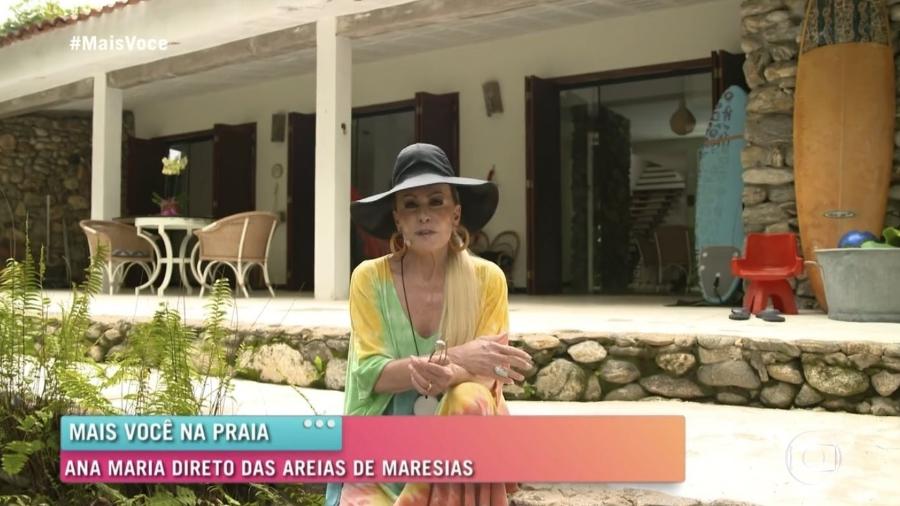 Ana Maria Braga em sua casa em Maresias (SP) - Reprodução/Twitter