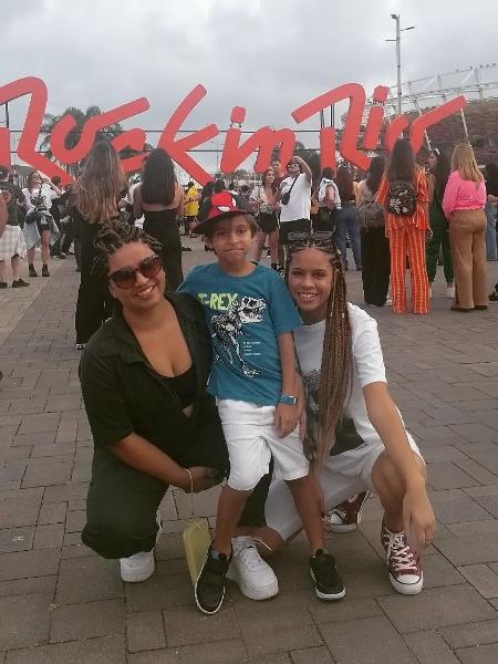 Luana levou os filhos Lara e Lorenço ao Rock in Rio - Acervo pessoal 