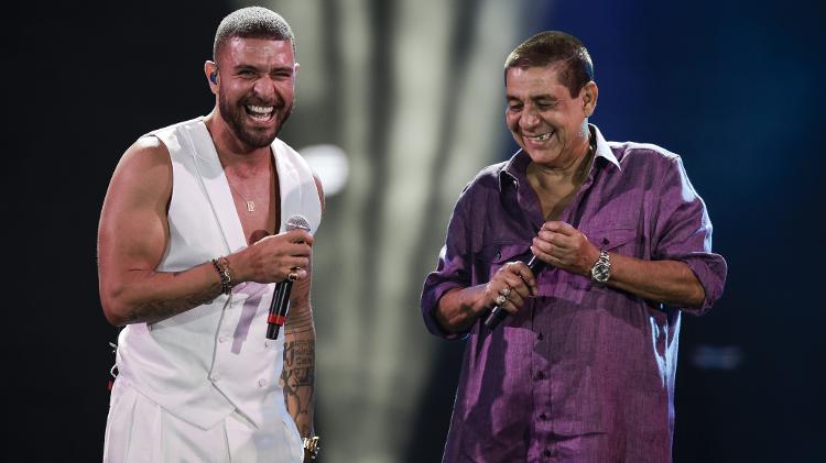 21.set.2024 - Zeca Pagodinho e Diogo Nogueira se apresentam no palco Sunset na sexta noite de Rock in Rio