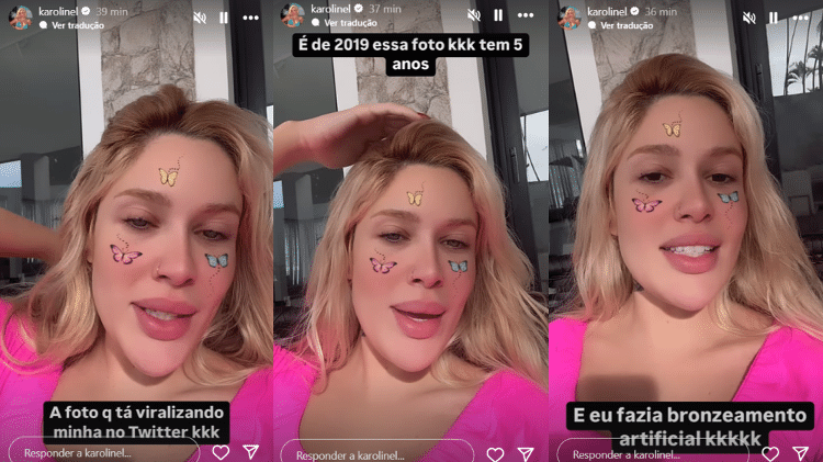 Karoline Lima explica mudanças após foto antiga viralizar