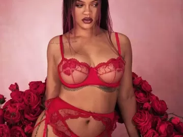 Rihanna sensualiza de vermelho para divulgar sua marca de roupa íntima