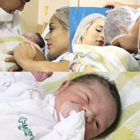 Marido mostra Letícia Santiago com o filho recém-nascido - Reprodução/Instagram - Reprodução/Instagram